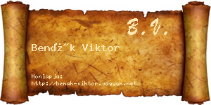 Benák Viktor névjegykártya